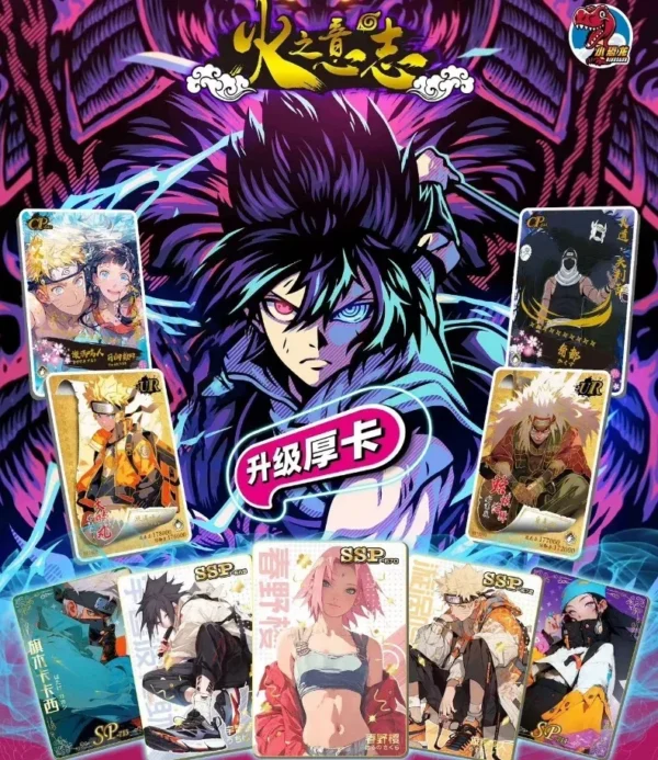 KF S646F5A2A8FF84856BA14AE702F106A62M Naruto Kartı Fire Deluxe Koleksiyon Baskı Kartı Naruto Sakura Sasuke Anime Karakter TCG Kurulu
