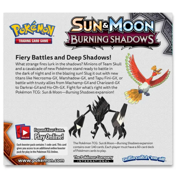 SM3 Burning Shadows Booster Box Back
